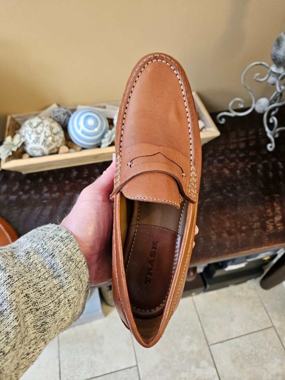 Trask Men's Leather Loafers, Caramel, Sz 11.5 - Picture 14 of 16